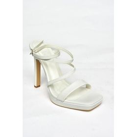 Fox Shoes S569615009 Beyaz Yüksek Topuklu Kadın Abiye Ayakkabı