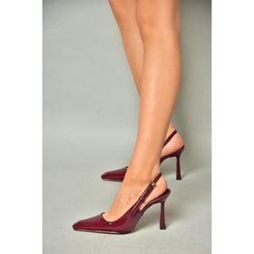 Fox Shoes S752084908 Bordo Rugan Kalın Topuklu Kadın Ayakkabı