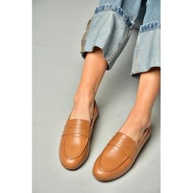 Fox Shoes S944007803 Taba Hakiki Deri Kadın Babet