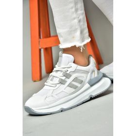 Fox Shoes S973017604 Beyaz Gri Kumaş Spor Ayakkabı