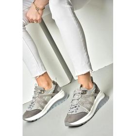 Fox Shoes S973113002 Gri Süet Kadın Spor Ayakkabı