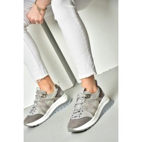 Fox Shoes S973113002 Gri Süet Kadın Spor Ayakkabı