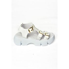 Fox Shoes S973966209 Kalın Tabanlı Beyaz Suni Deri Kadın Sandalet