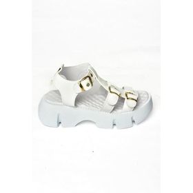 Fox Shoes S973966209 Kalın Tabanlı Beyaz Suni Deri Kadın Sandalet