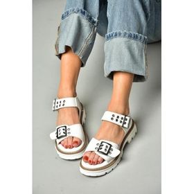 Fox Shoes S996074009 Beyaz Suni Deri Kadın Sandalet