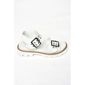 Fox Shoes S996074009 Beyaz Suni Deri Kadın Sandalet