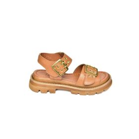 Fox Shoes S996074009 Taba Suni Deri Kadın Sandalet