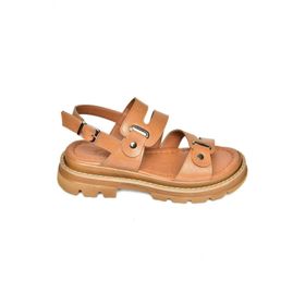 Fox Shoes S996075509 Taba Suni Deri Kadın Sandalet
