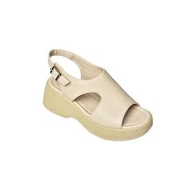 Fox Shoes S996945009 Yüksek Tabanlı Bej Suni Deri Kadın Sandalet