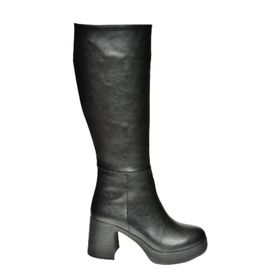 Fox Shoes T282099909 Siyah Kalın Topuklu Kadın Çizme