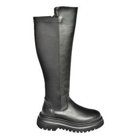 Fox Shoes T312104309 Siyah Yüksek Tabanlı Arkası Lastikli Kadın Çizme