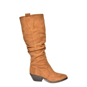 Fox Shoes T404401002 Taba Süet Büzgülü Kadın Çizme