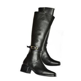 Fox Shoes T590142609 Siyah Kalın Topuklu Kadın Çizme