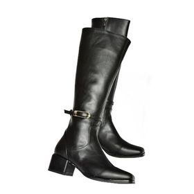 Fox Shoes T590142609 Siyah Kalın Topuklu Kadın Çizme