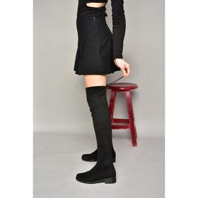 Fox Shoes T726888802 Siyah Süet Streç Kadın Çizme