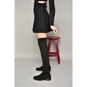Fox Shoes T726888802 Siyah Süet Streç Kadın Çizme