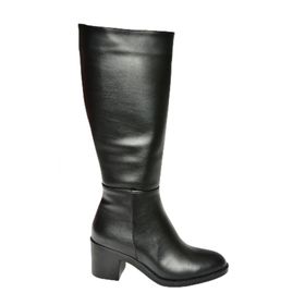 Fox Shoes T820076009 Siyah Kalın Topuklu Kadın Çizme