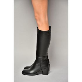 Fox Shoes T820076009 Siyah Kalın Topuklu Kadın Çizme