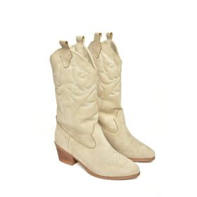 Fox Shoes T820088702 Ten Süet Kovboy Kadın Çizme