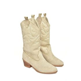 Fox Shoes T820088702 Ten Süet Kovboy Kadın Çizme