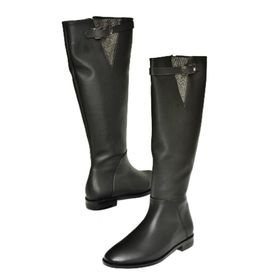 Fox Shoes T820109209 Siyah Taş Detaylı Kadın Çizme