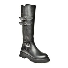 Fox Shoes T820857509 Siyah Düz Tabanlı Kadın Çizme