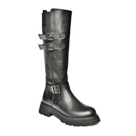 Fox Shoes T820857509 Siyah Düz Tabanlı Kadın Çizme