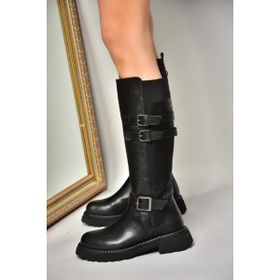 Fox Shoes T820857509 Siyah Düz Tabanlı Kadın Çizme
