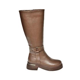 Fox Shoes T996663009 Kahverengi Alçak Topuklu Kadın Çizme