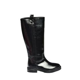 Fox Shoes V312513560 Siyah Rustik Alçak Topuklu Kadın Çizme