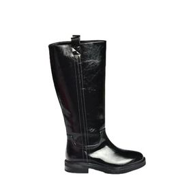 Fox Shoes V312513560 Siyah Rustik Alçak Topuklu Kadın Çizme