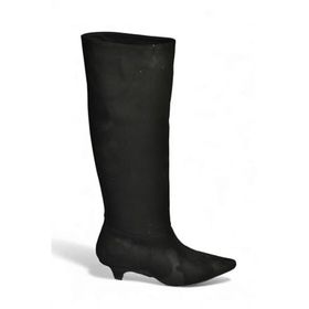 Fox Shoes V404012302 Siyah Süet Kısa Topuklu Kadın Çizme