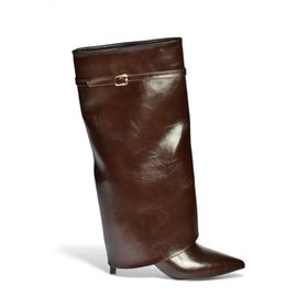 Fox Shoes V820141860 Kahverengi Rustik İnce Topuklu Kadın Çizme