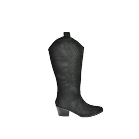 Fox Shoes V820356002 Siyah Süet Kalın Topuklu Kadın Çizme