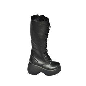 Fox Shoes V965307009 Siyah Dolgu Tabanlı Postal Kadın Çizme