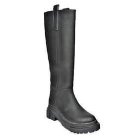 Fox Shoes V973222209 Siyah Kalın Tabanlı Binici Kadın Çizme