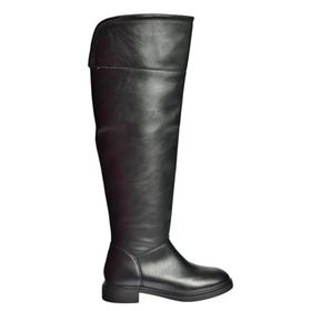 Fox Shoes V973801009 Siyah Alçak Topuklu Diz Üstü Klasik Kadın Çizme