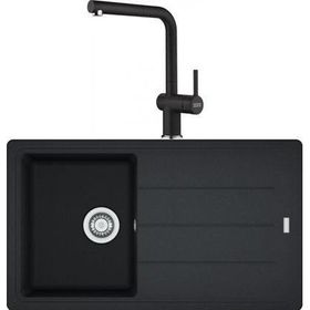 Franke BFG 611-86 Nero Granit Eviye + Active Plus Doccia 2.0 Nero Spiralli Mutfak Bataryası Seti