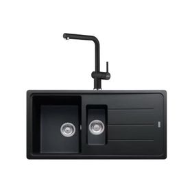 Franke BFG 651-97 Nero Granit Eviye + Active Plus Doccia 2.0 Nero Spiralli Mutfak Bataryası Seti