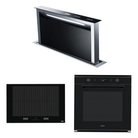 Franke FDW 908 IB XS DOWNDRAFT DAVLUMBAZ + FMY 808 I FP BK OCAK + FMY 98 P BK Fırın Siyah Ankastre Set