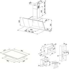Franke FPJ 915 V BK A 900 - FRSM 905 C TOD BBK - FSL 86 H BK Siyah 3'lü Ankastre Set