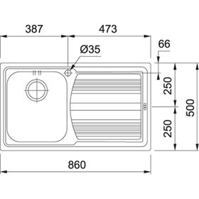 Franke LLL 611 Logica Line Sol Dekor Evye