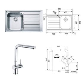Franke NEX 611 İnox Neptun Tek Gözlü Sol Damlalıklı Eviye