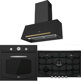 Franke Rustik FCO 70 - FCO 86 - FCH 755 Country Nero Siyah 3'lü Ankastre Set