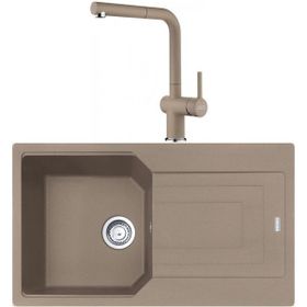 Franke UBG 611-86 Oyster Granit Eviye + Active Plus Doccia 2.0 Oyster Spiralli Mutfak Bataryası Seti