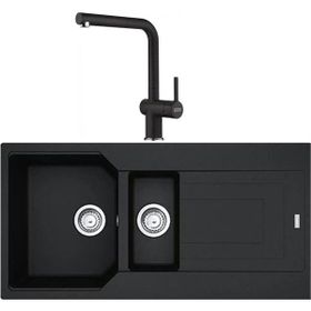 Franke UBG 651-100 Nero Granit Eviye + Active Plus Doccia 2.0 Nero Spiralli Mutfak Bataryası Seti