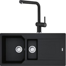 Franke UBG 651-100 Urban Granit Nero Eviye Active Plus Doccia Nero Armatür