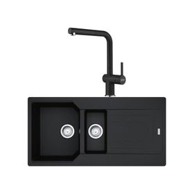 Franke UBG 651-100 Urban Granit Nero Eviye Active Plus Doccia Nero Armatür