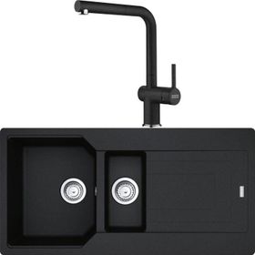 Franke UBG 651-100 Urban Granit Nero Eviye Active Plus Doccia Nero Armatür