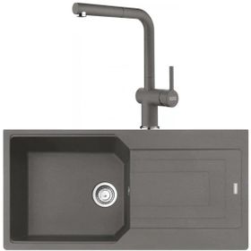 Franke Urban UBG 611-100 Stone Grey Granit Eviye-Active Plus Doccia Batarya Seti